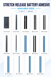 Tiras Adhesivas Elásticas para Reemplazo de Batería de <span class=keywords><strong>iPhone</strong></span>, Brindan una Fuerte Fijación con Extracción Limpia y Sin Residuos - Product Image 6
