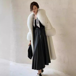 2025 di moda invernale Plus Size <span class=keywords><strong>Trench</strong></span> in pelliccia di visone finto cappotto lungo con risvolto in pelliccia e polsino giacca in pelliccia per <span class=keywords><strong>donna</strong></span> cappotto invernale - Product Image 3