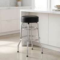Tabouret de bar simple EaseNeat pour salon, structure en métal avec coussin de siège en cuir souple