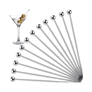 Vente chaude, pics à cocktail Martini en acier inoxydable écologiques, vaisselle jetable pour les mariages, les fêtes, les voyages, le camping, Noël - Product Image 4