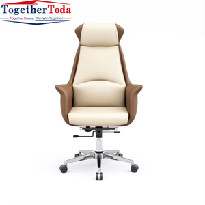 Chaise de bureau exécutive confortable en cuir, ergonomique, à dossier haut, simple, pour la maison, le bureau, les conférences - Product Image 1