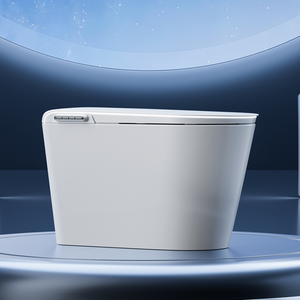 Toilette ronde intelligente de style <span class=keywords><strong>japonais</strong></span> avec rinçage tornade multi-jets, conception monobloc à fonctionnement automatique et fonction de télécommande - Product Image 4