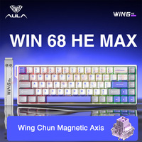 Clavier mécanique filaire AULA WiN68, nouveau clavier à axe magnétique en plastique, personnalisé pour l'e-sport, avec éclairage RGB 8KHz, hot-swappable