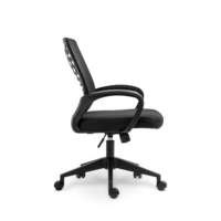 Chaise de bureau en tissu blanc avec coussin souple, sans appui-tête, mobilier de bureau