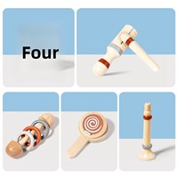 Wooden Musical Instruments Set for Toddler Kids Mini Percussion Toy Flute Rattle Sensory Learning Educational Montessori Gift