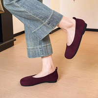 Chaussures plates pour femmes QF1, version en daim de trotteur de porc, avec jupe, lait, grande taille 918