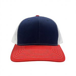 Casquette de camionneur en maille bicolore en polyester et coton, broderie personnalisée avec logo, fabriquée au Vietnam, style hip-hop, cyclisme, décontracté, confortable, sport - Product Image 1