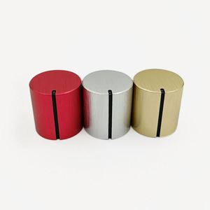 ALUMINUM Black Silver Anodized Brushed Pre-<b>amplifier</b> <b>Speaker</b> Rotating Metal Potentiometer Control Knob 6mm D Shaft 18T JT Brand - Product Image 2