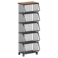 Étagère de rangement multi-niveaux en bois pour la cuisine, pour boîte à collation, jouet, panier à fruits et légumes