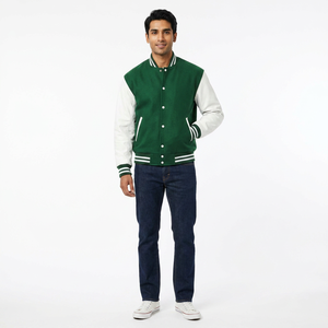 Chaqueta Universitaria FINER THREADS para Hombre, Invierno 2025, Cuello Alto, Logotipo Frontal, Manga Regular, Transpirable, Lana/Poliéster - Product Image 1