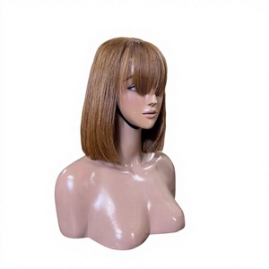 Pelucas de Cabello Humano Remy Brasileño a Precio de Fábrica, de 8 a 16 Pulgadas, Lisas, con Flequillo, Color Natural, Estilo Bob, 180% de Densidad, Todos los Colores - Product Image 1
