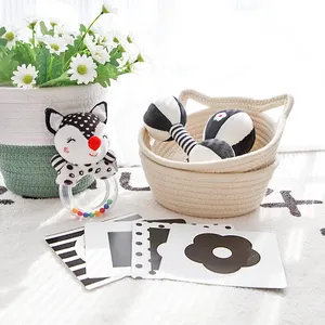 Montessori Baby Toys Black White High Contrast Visual Stimulation Learning Activity Flash Cards Early Education Toys For large