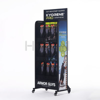 Support d'affichage de gants de baseball en métal mobile sur pied avec 4 roulettes, support d'affichage de gants de golf