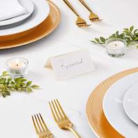 Cartes de placement personnalisées pour mariage avec impression dorée, cartes de nom d'invité, cartes de table inscriptibles pour la décoration de banquet et de fête