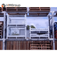 Conteneur de palette pliable et empilable en fil métallique galvanisé, robuste, pour stockage industriel personnalisé en entrepôt