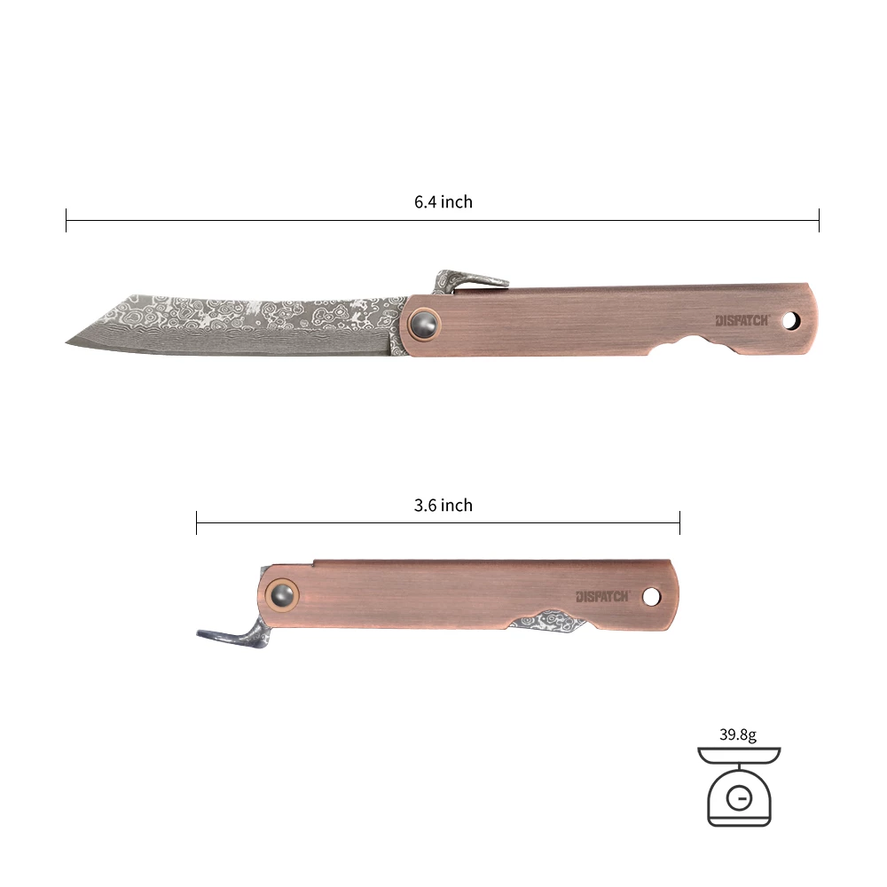 EDC Lockless Knives Pocket Outdoor Hunting Survival Camping Tactical Folding Damascus Knife