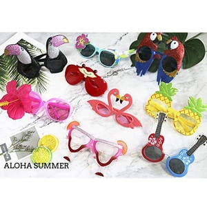 <span class=keywords><strong>Gafas</strong></span> hawaianas divertidas, accesorios de fotomatón, <span class=keywords><strong>gafas</strong></span> de lujo, suministros de fiesta de playa de verano, 9 pares, novedad - Product Image 1