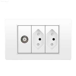 Enchufe de pared estándar brasileño con doble fuente de alimentación y doble puerto de salida USB, interruptor de luz de pared tipo C de 20A - Product Image 6