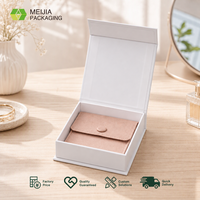 Boîte cadeau rigide en or rose pour bijoux, emballage magnétique style livre pour collier, bracelet, boucles d'oreilles, logo personnalisé, vente en gros, OEM
