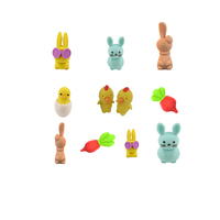 Venta al por mayor de fábrica caja misteriosa personalizado animales de Pascua verduras conejo rábano pollo huevos Topper lápiz borrador