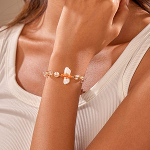 Pulsera de Perlas de Imitación con Cuentas de Cristal y Pedrería, Ligera, Ajustable, con Cierre de Langosta, Extensible, <span class=keywords><strong>para</strong></span> Mujer - Product Image 4