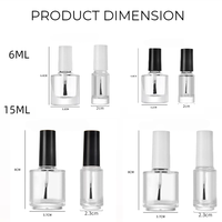 Flacons de vernis à ongles en verre vides avec bouchon et pinceau, estampage doré, forme carrée, différentes tailles, fourniture directe d'usine, moulage personnalisé