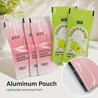 Pochette en aluminium imprimée sur mesure pour l'emballage de boissons prébiotiques, de purée de fruits et de boissons bien-être