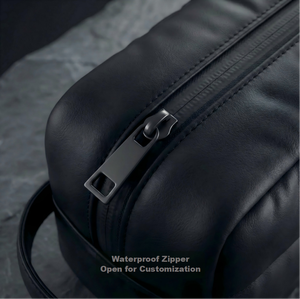 Neceser Acolchado Impermeable, Bolsa <span class=keywords><strong>de</strong></span> Aseo Acolchada, Estuche Cosmético <span class=keywords><strong>de</strong></span> Cuero PU Mate para Hombre, Organizador <span class=keywords><strong>de</strong></span> Viaje para el Cuidado Personal - Product Image 3