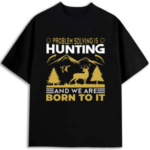 Camiseta de Caza para Hombre, 100% Algodón, 180 g/m², Cuello Redondo, Estampado Frontal, Serigrafía, Transpirable, Hecho en Estados Unidos - Product Image 1