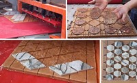 Scie à eau automatique multi-lames pour mosaïque et carrelage, découpe de précision à 45 degrés, machine à découper la pierre motorisée 16,5 kW, 30 mm max.