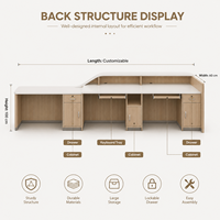 Bureau d'accueil médical personnalisé avec éclairage LED, accessible aux fauteuils roulants, poste infirmier pour centre de réadaptation, hôpital, clinique