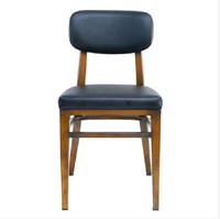 Chaise de restaurant commerciale en bois massif de haute qualité au design moderne, avec coussin, aspect antique, non pliable