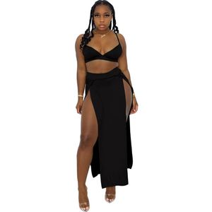 Nouveautés été Sling <span class=keywords><strong>Tube</strong></span> Top <span class=keywords><strong>mi</strong></span>-long haut fendu femmes nouvel ensemble deux pièces <span class=keywords><strong>longue</strong></span> <span class=keywords><strong>jupe</strong></span> Maxi - Product Image 1