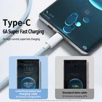 Câble de charge super rapide 3 en 1 6A, cordon de charge multi-prise en nylon tressé pour téléphone L Micro USB Type C