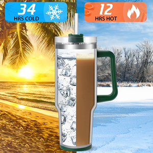 Bán buôn 40oz stane travelery cup cách điện thép không gỉ 40oz Tumbler với xử lý và rơm - Product Image 6