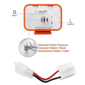 Relé intermitente LED electrónico ajustable de 2 pines con cables para bicicletas, motocicletas, scooters, señales de giro, relé intermitente Hyper Flash - Product Image 5