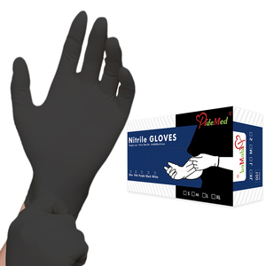 Gants jetables en nitrile noir extra durables 6 mil, sans poudre, antidérapants, hypoallergéniques, avec poignets froncés et bouts des doigts texturés, usage général - Product Image 2