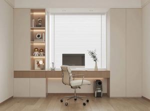 Bibliothèque en bois moderne et simple sur mesure avec intégration de bureau, écologique, gain de place pour la maison, le bureau, la chambre à coucher, l'école - Product Image 2