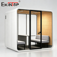 Cabine de bureau insonorisée pour 4 à 6 personnes, cabine de réunion modulaire, cabine de travail acoustique préfabriquée pour la collaboration d'équipe