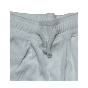 Short de détente en tissu éponge pour garçon avec taille élastique et cordon de serrage – Blanc arctique - Product Image 2
