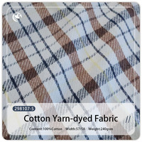 Tissu en coton teint en fil à carreaux écossais 240 g/m² pour vêtements d'enfants (garçons et filles), chemises et pantalons pour hommes et femmes