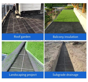 Cellules de drainage modulaires en HDPE pour jardins sur toits et parcs, avec feuille plastique et <span class=keywords><strong>plaque</strong></span> de drainage alvéolée - Product Image 2