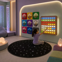 Tapis en fibre optique sensoriel pour exploration tactile visuelle, tapis rond éclairé par LED, tapis en fibre optique Starlight pour centres de thérapie