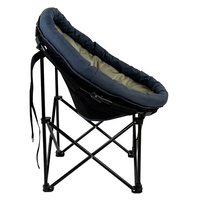 Chaise de plage et de camping portable surdimensionnée avec poche latérale, porte-gobelet et sac isotherme pour adultes - Structure en acier durable, mobilier d'extérieur