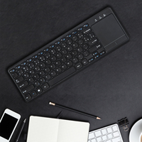 Logo kustom harga rendah ergonomis kantor nirkabel 78 tombol + Keyboard bantalan sentuh 2.4G Keyboard Game mekanis gigi biru