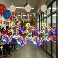 Lampe LED décorative en forme de ballon de football en plastique à ventouse pour chambre à coucher, événements et fêtes