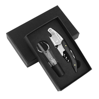 Kit d'ouvre-bouteille de vin pour commande d'échantillon – Tire-bouchon en ébène de haute qualité avec couvercle noir et plateau, coffret cadeau
