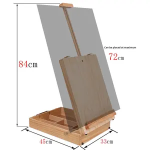 Chevalet de table en bois JiaHua, type boîte, avec tiroir, pliable, pour <span class=keywords><strong>peinture</strong></span>, ensemble de <span class=keywords><strong>peinture</strong></span> acrylique 18 couleurs, modèle - Product Image 4