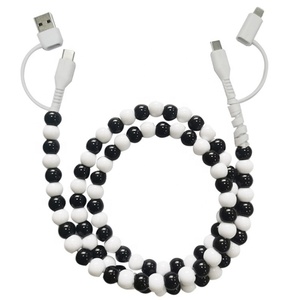 Cargador de cuentas de perlas USB tipo C de carga rápida 4 en <span class=keywords><strong>1</strong></span> de moda Rosa Blanco para computadora en venta - Product Image 4