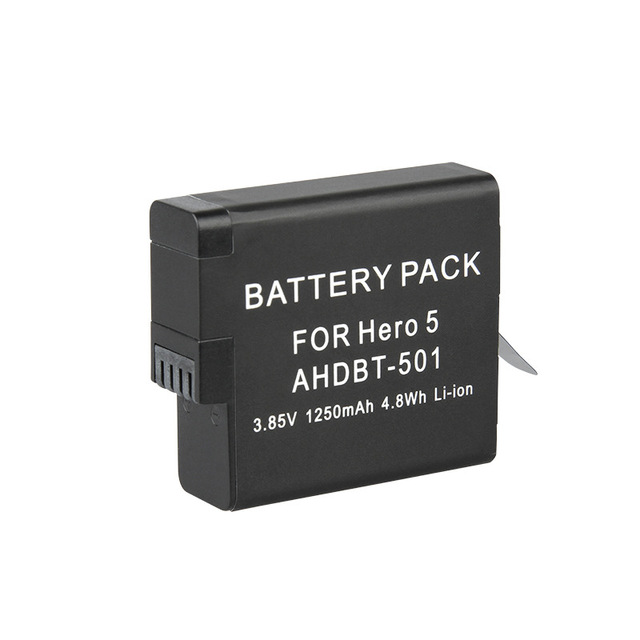 KAMPHO Ahdbt-501 1250mAh Battery Rechargeable Battery Motion Camera Batteries for Gopro Hero 5 6 7